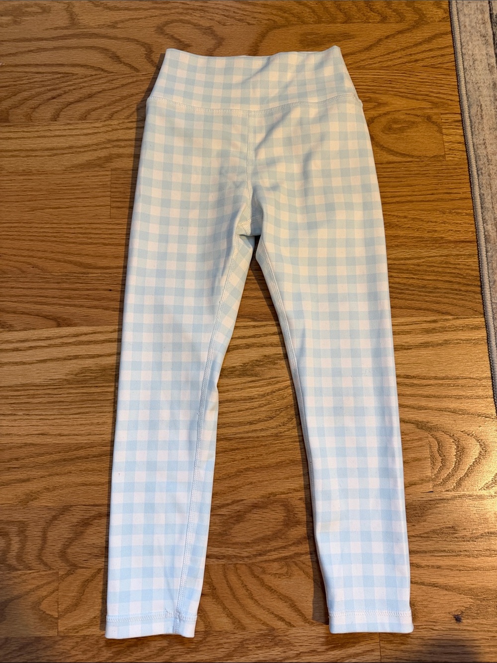 cheeky plum Light Blue Gingham Kids Leggings
